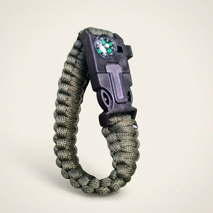 Bracelet paracorde avec boussole, sifflet et allume-feu intégrés