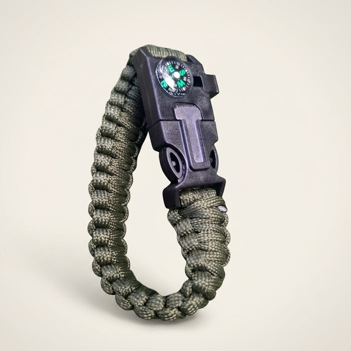 Bracelet paracorde avec boussole, sifflet et allume-feu intégrés